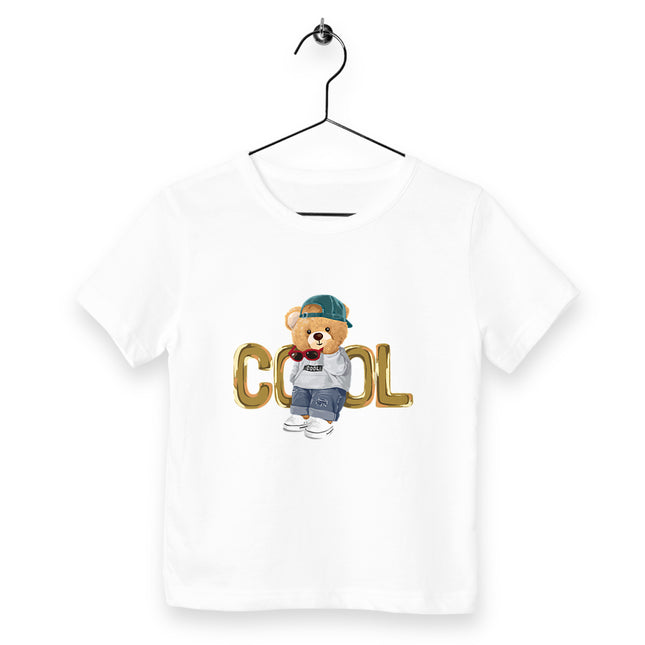 Kinder T-Shirt Teddy Cool - vorderseite_weiß