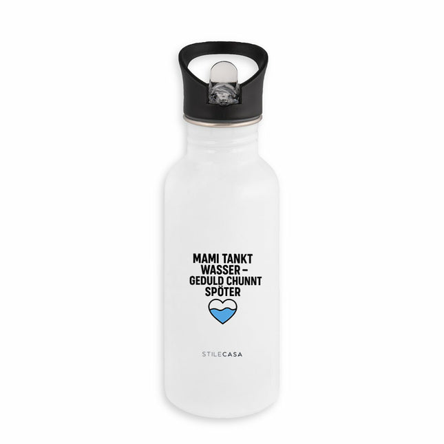 Mami tankt Thermoflasche - vorderseite_weiß