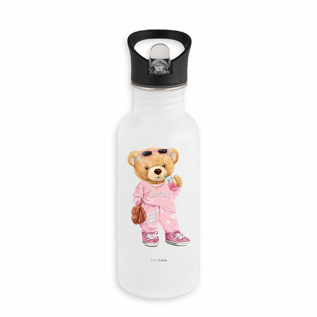 Thermoflasche Teddy Pink Lady - vorderseite_weiß