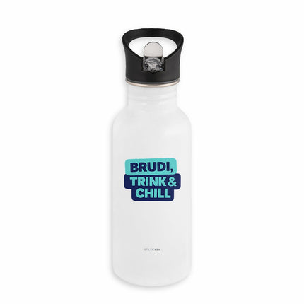 Thermoflasche  Brudi Trink & Chill - vorderseite_weiß