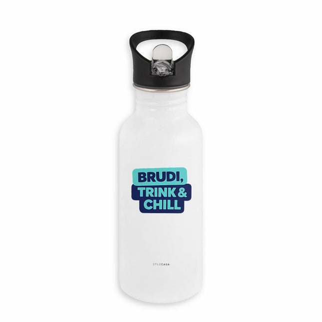 Thermoflasche  Brudi Trink & Chill - vorderseite_weiß