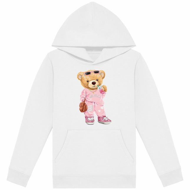 Kappuzenpulli Teddy Pink Lady - vorderseite_weiß
