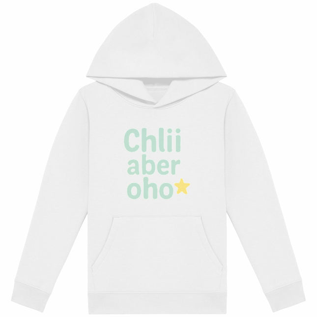 Kappuzenpulli chli aber oho - vorderseite_weiß