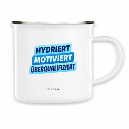Emaille Tasse Hydroziert - vorderseite_weiß