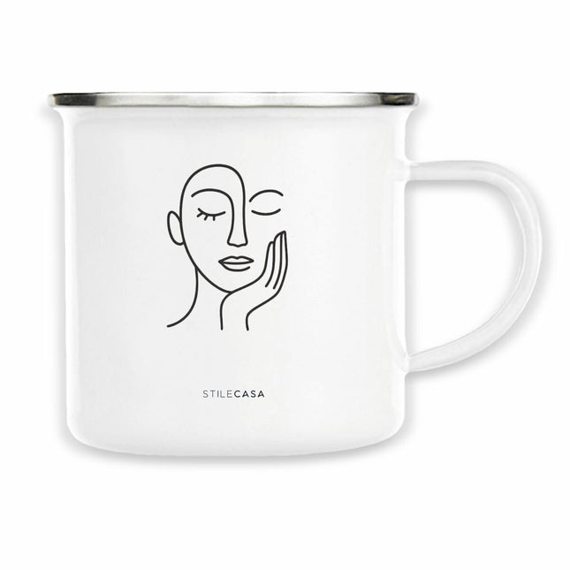 Emaille Tasse Femme - vorderseite_weiß