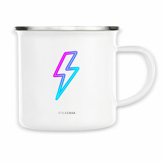 Emaille Tasse Blitz - vorderseite_weiß