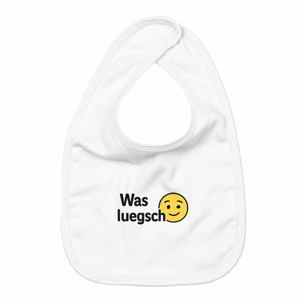 Lätzchen was luegsch? - vorderseite_weiß