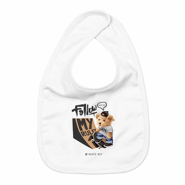 Lätzchen Teddy Skate Boy - vorderseite_weiß