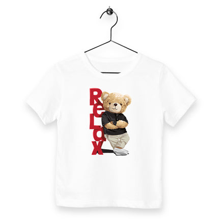 Kinder T-Shirt Teddy Relax - vorderseite_weiß