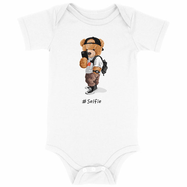 Babybody Teddy Selfie - vorderseite_weiß
