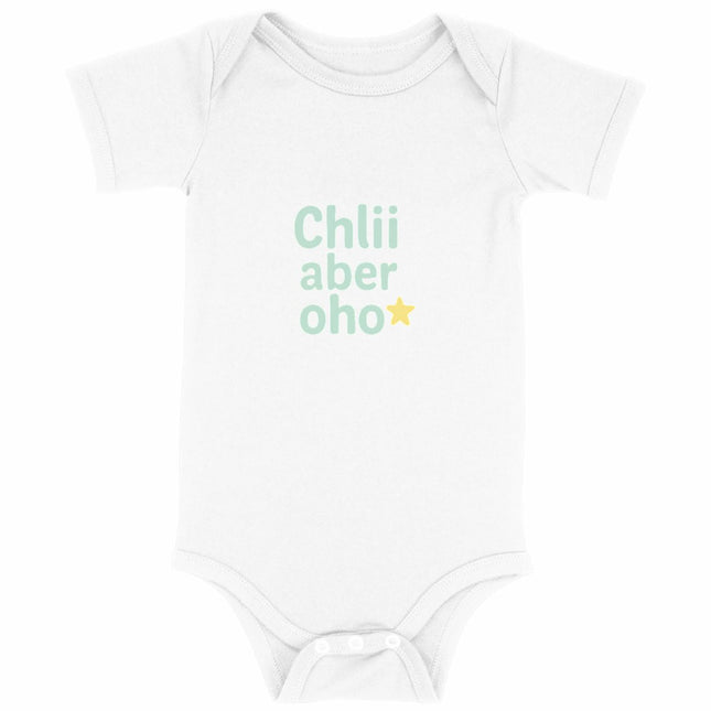 Chlii aber oho Babybody - vorderseite_weiß