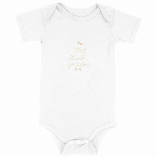 Babybody mit liebi gmacht - vorderseite_weiß
